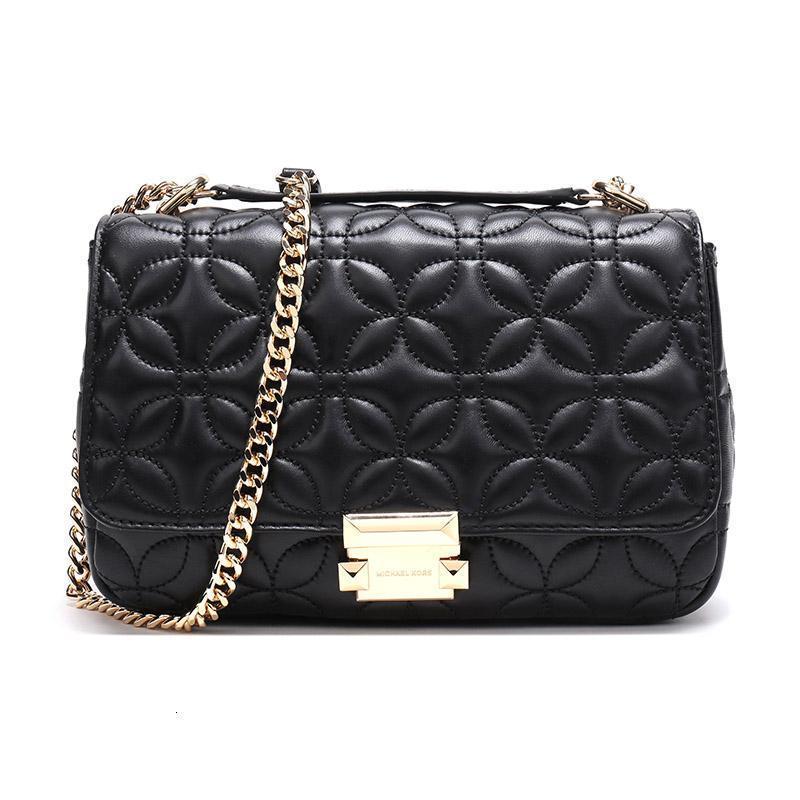 MICHAEL KORS 迈克·科尔斯 SLOAN女士系列皮革大号单肩斜挎包 30H8GSLL3T BLACK-黑色