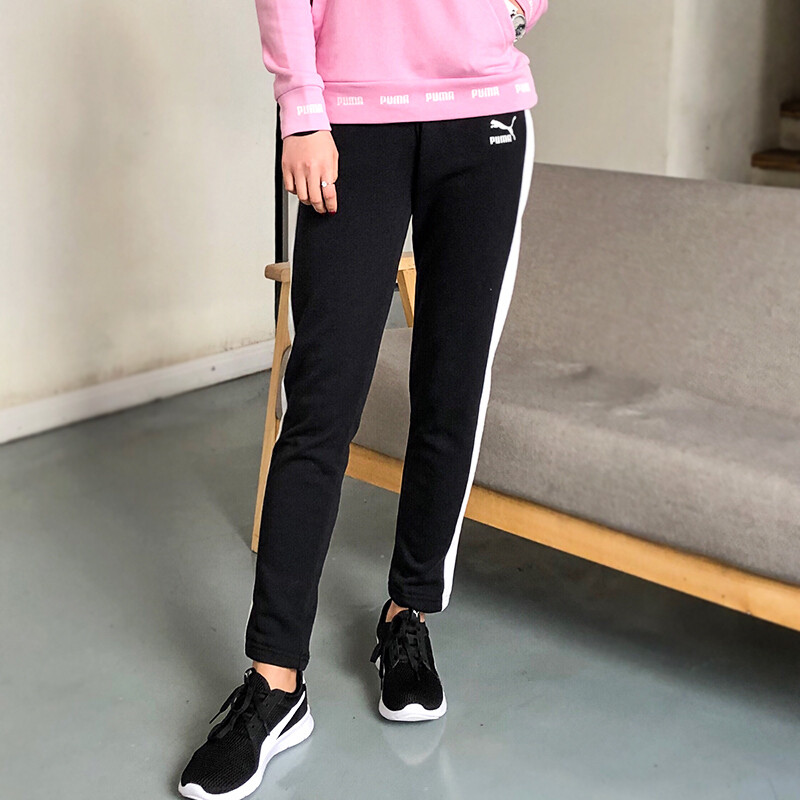 彪马PUMA女子针织长裤CLASSICST7TRACKFT运动裤57905 XL 579052_01_黑色