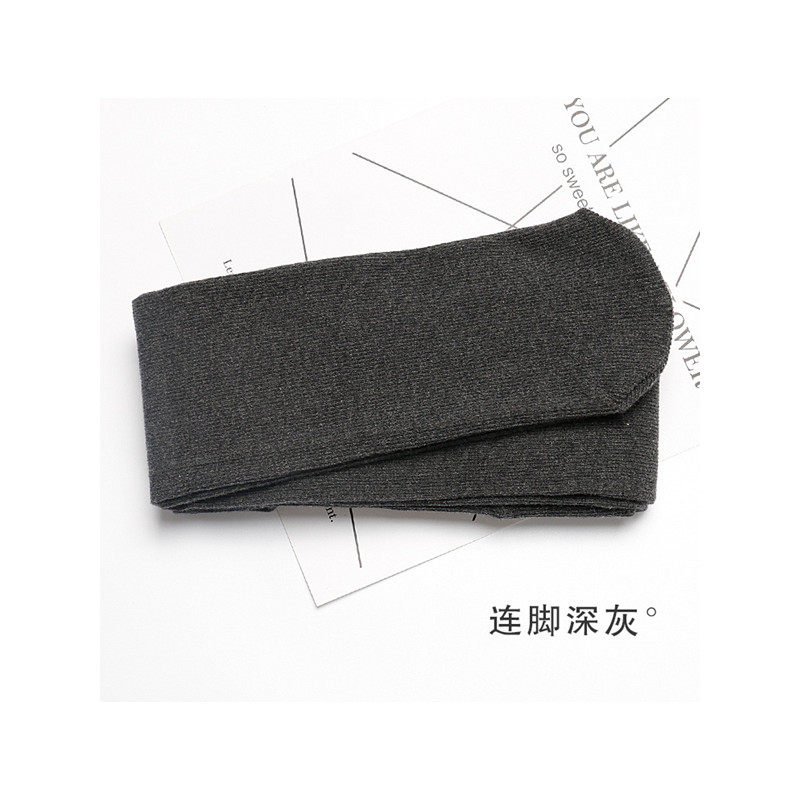 品彩(PinCai)2019新款韩版螺纹全棉连裤袜 女士竖条纹打底裤袜 踩脚一体裤 均码（85-130斤） ZZ-B180深灰连脚