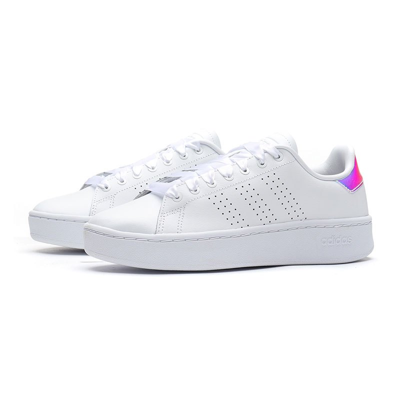 【自营】Adidas阿迪达斯NEO女鞋镭射运动鞋休闲鞋低帮板鞋EE9974 EE9974白色+镭射银 38码
