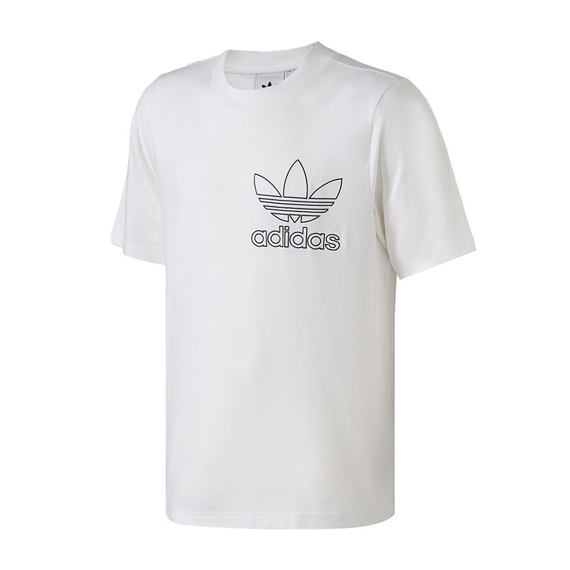 【自营】Adidas阿迪达斯三叶草男装运动跑步圆领短袖DV1562 L DV1562白色