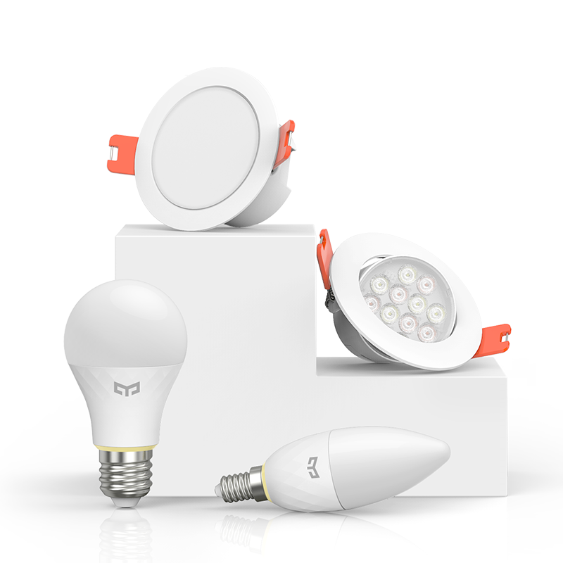 yeelight智能光源套装筒灯射灯烛泡球泡LED节能手机控制客厅书房卧室氛围灯套装