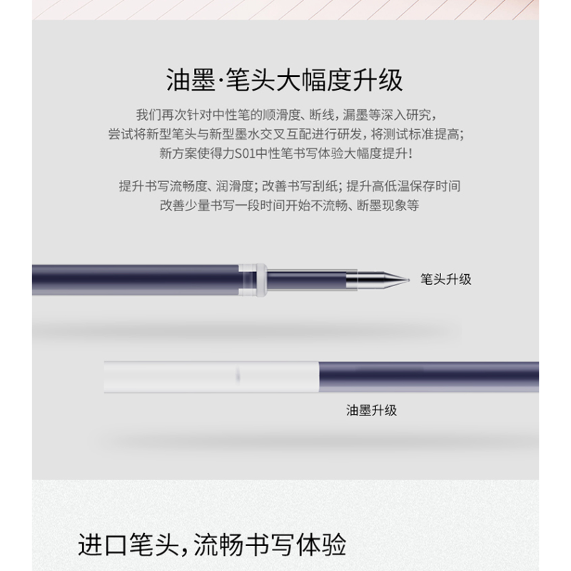 得力(deli) S01 经典中性笔 按动式 0.5mm 12支/盒 两盒装 黑色.黑色 黑色