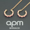 apm MONACO韩雪林志玲同款Z字链条长耳环925银耳饰AE9989OX RE9989OX 玫瑰金