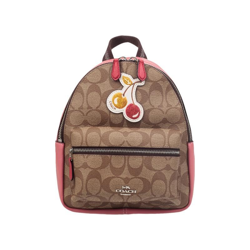 COACH PVC配皮小号女士双肩包 F31933 棕色