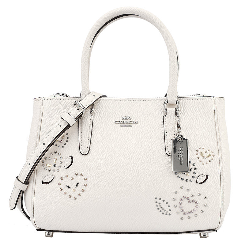 COACH 蔻驰 奢侈品 欧美时尚女士手提包白色皮革手拿单肩斜挎杀手包