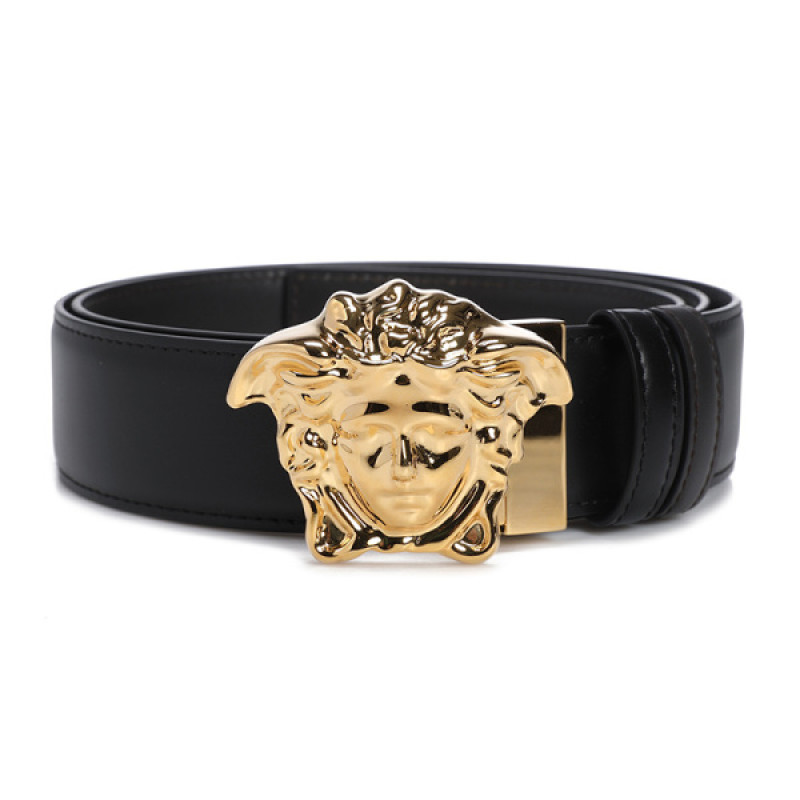 范思哲/VERSACE 男士皮带 美杜莎logo 牛皮革 意大利进口 VR1E2P002 黑色 85cm