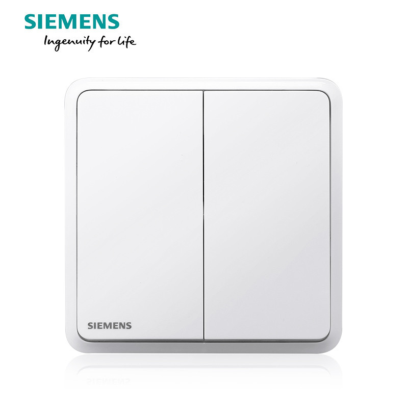 西门子（SIEMENS）开关电源插座86型面板灵蕴系列辰曦白五孔USB一开带16A空调插 二开单控 灵蕴辰曦白系列