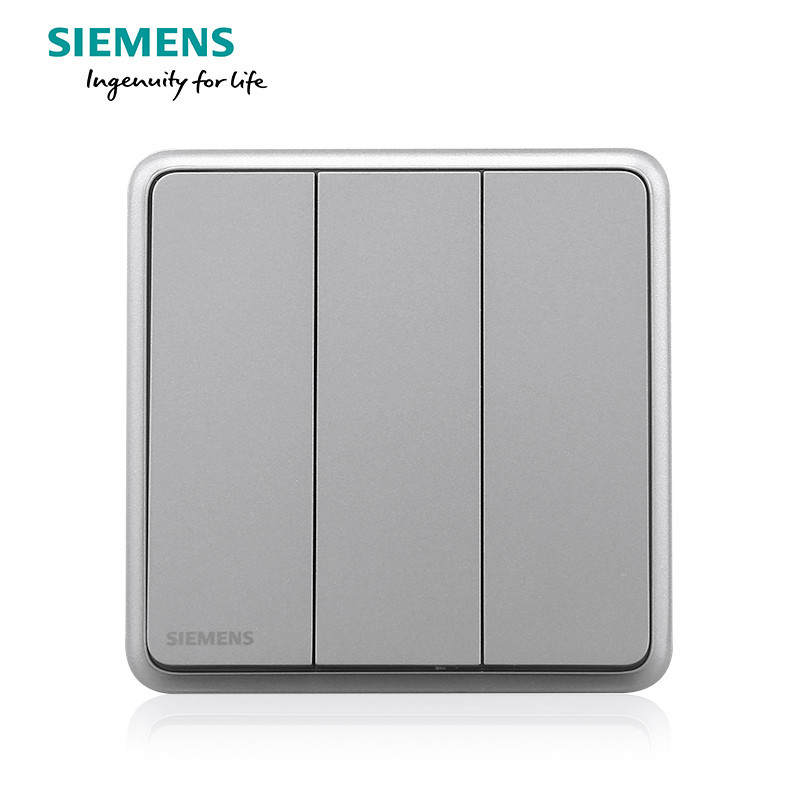西门子（SIEMENS）开关电源插座86型面板灵蕴系列星辉银五孔USB一开带16A空调插 三开双控 灵蕴星辉银系列