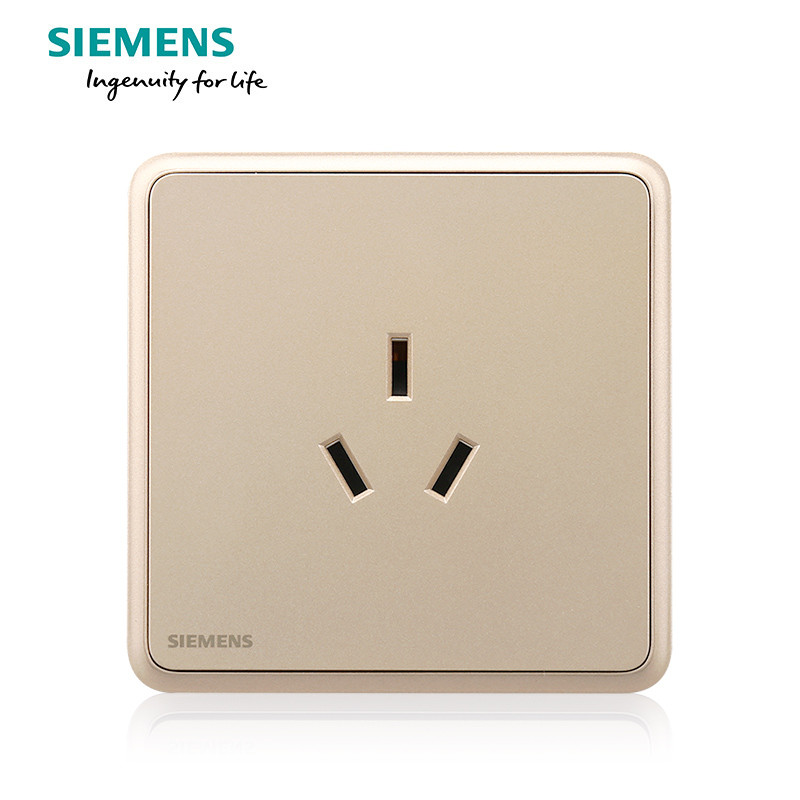 西门子（SIEMENS）开关电源插座86型面板灵蕴系列日曜金五孔USB一开带16A空调插 16A三孔 灵蕴日耀金系列