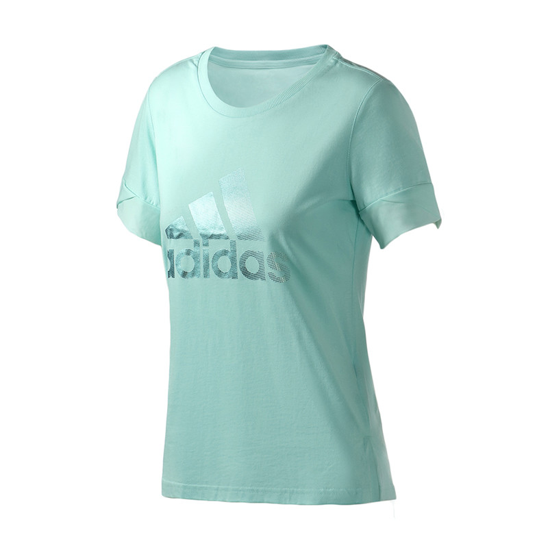 阿迪达斯女服装短袖T恤跑步训练运动休闲服装DY8613 XS DY8613清澈薄荷绿