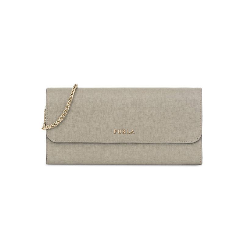 FURLA/芙拉FURLABABYLON系列XL号链条斜挎包钱包晚宴包手拿包 浅咖色