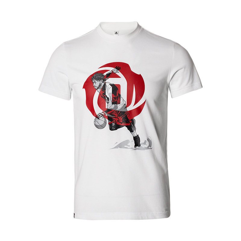 Adidas阿迪达斯2019夏季新款男子罗斯篮球运动休闲短袖T恤DU6296 XL DU6296_白