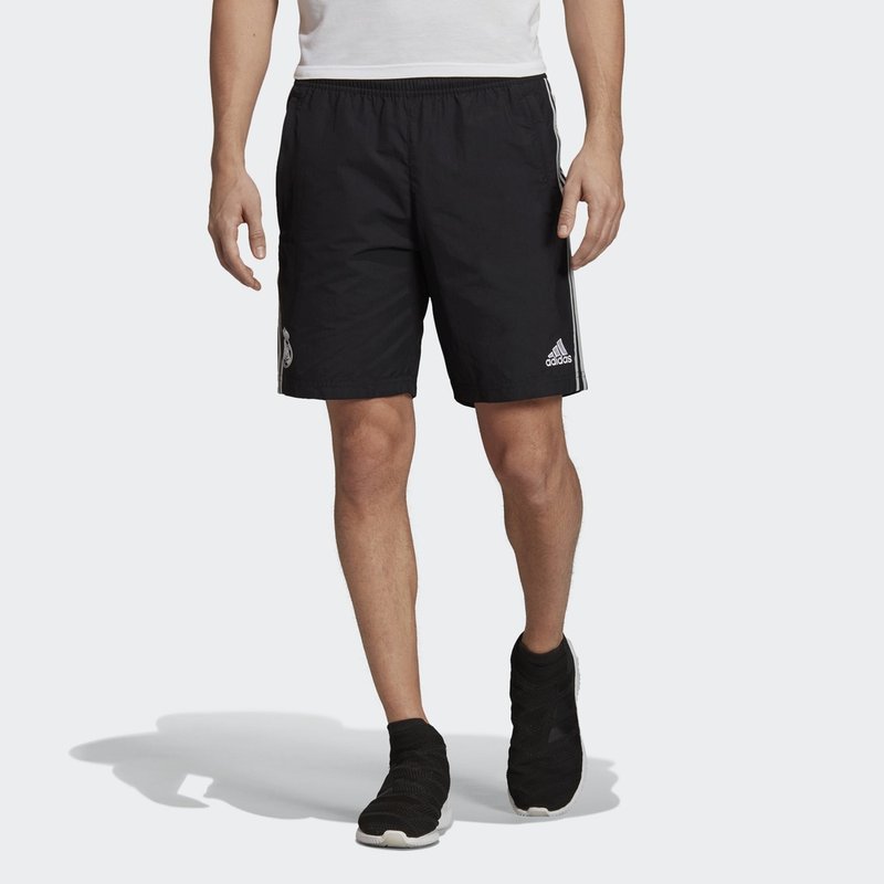 阿迪达斯adidasREALSTRSHO男子皇马足球短裤DP5187 2XL 黑/白