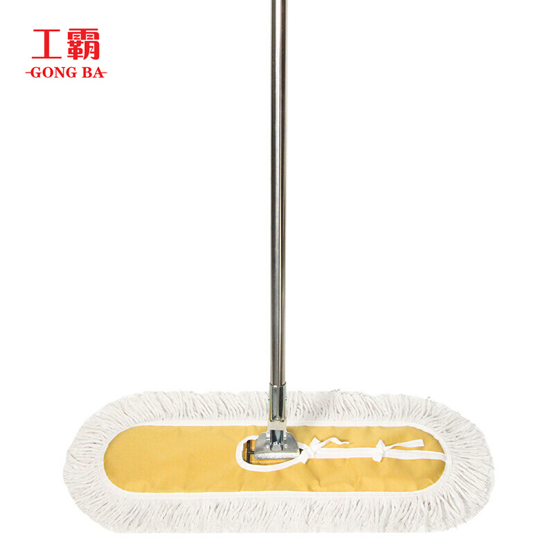工霸（GONGBA）不锈钢杆平板拖把 尘推 精品加厚米黄 110CM 1把（货期3-5天）