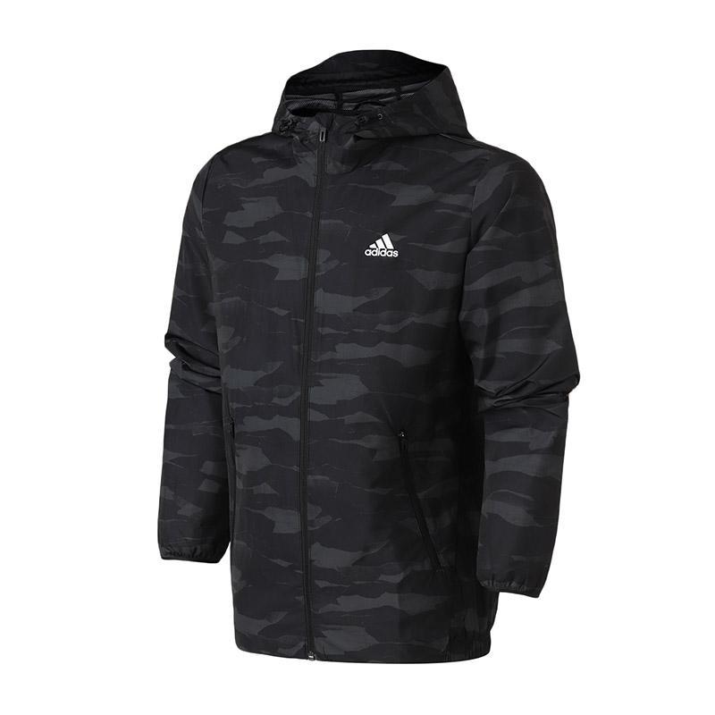 【自营】adidas男服外套夹克迷彩梭织休闲运动服DW4652_7 XXL DW4652黑色