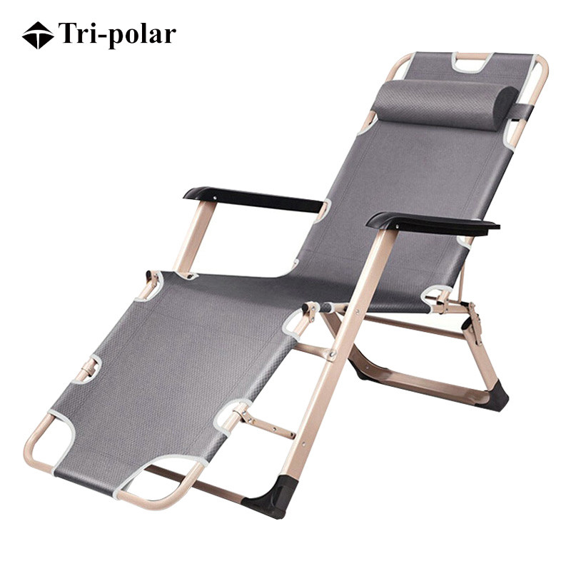 三极户外(Tripolar) TP1006 折叠躺椅午休床靠背椅子家用多功能便携简易陪护折叠床多功能靠椅 灰色