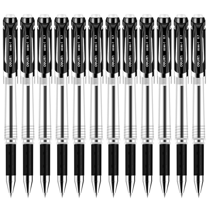 得力(deli) -中性笔 S20 0.7mm 黑色 12只/盒 黑色
