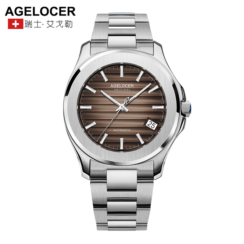 瑞士Agelocer艾戈勒手表 瑞士进口手表 男机械表全自动夜光防水手表男表 休闲正装时尚 瑞士潮流手表 6303A9