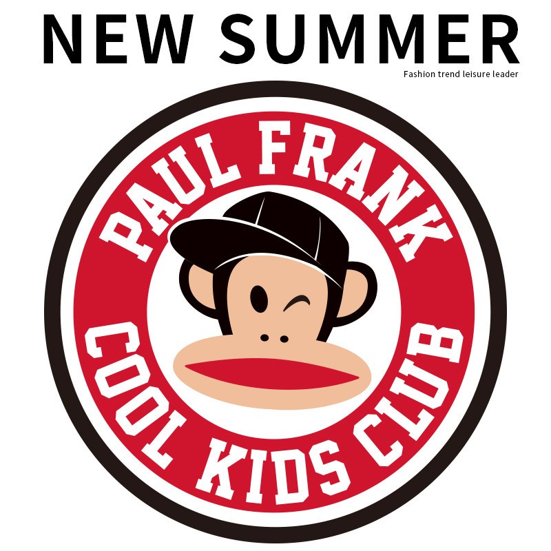 PaulFrank/大嘴猴2019夏季新款T恤男圆领纯棉韩版印花短袖宽松潮_2 M 藏青色
