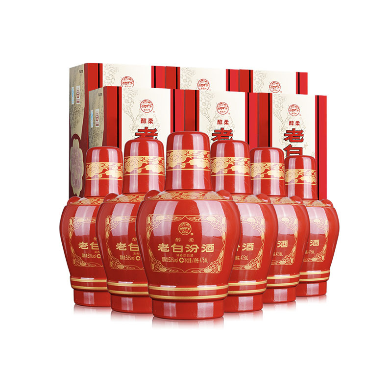 汾酒 老白汾醇柔 53度 475mL*6 整箱 清香型白酒