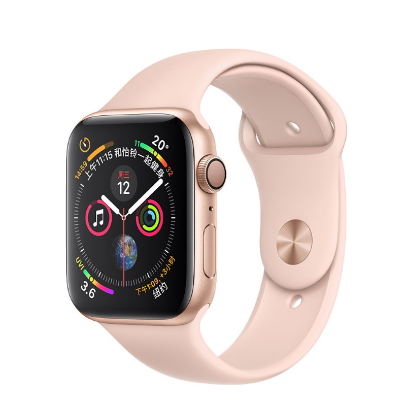 苹果Apple Watch Series4 GPS 44mm金色铝金属表壳搭配浅粉红色运动型表带