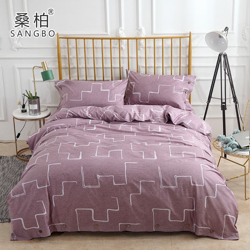 桑柏家纺 全棉活性印花四件套纯棉床上用品200*230cm 2.0*2.3m 梵客1
