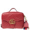 【自营】古驰(GUCCI) GG Marmont系列绗缝肩背包 女士单肩背包 帆布袋 红色498100DTDPT8227