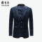 Youngor/雅戈尔冬款男士修身西服格子正装礼服单西外套5A34 170/92A 藏青色