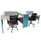 富和美FHM-8216办公家具中式中班台办公桌桌电脑桌2800L*1200W*750H胡桃色 天蓝 天蓝色