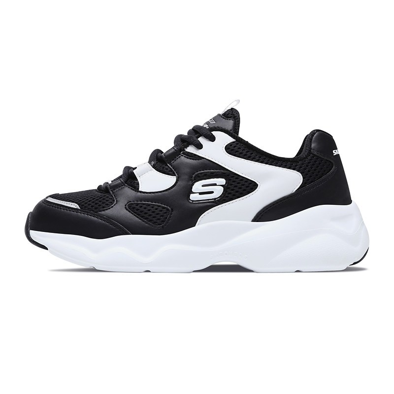 Skechers斯凯奇情侣鞋D'lites男女厚底复古熊猫鞋休闲鞋8888812 黑色/BLK 39