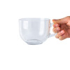 亿嘉IJARL 创意纯色简约花茶杯甜点杯早餐牛奶玻璃杯480ml 白色 480ml