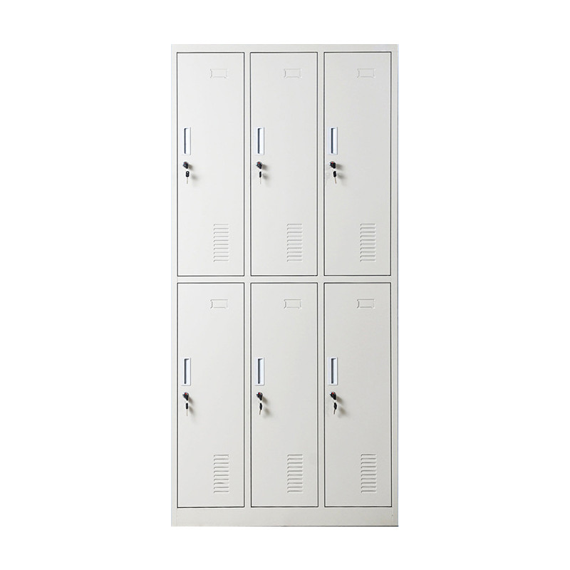 富和美(BNF)透气孔设计6门更衣柜加厚款(高1800mm*宽900mm*深420mm) 银色