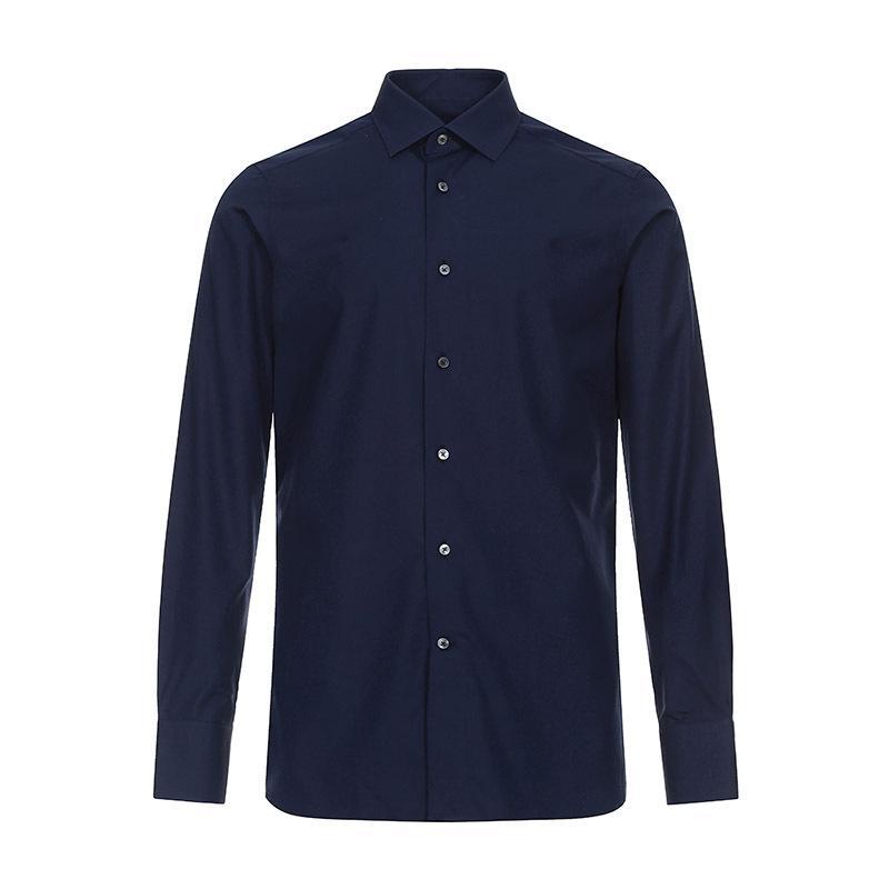 Ermenegildo Zegna 杰尼亚 男士 棉质长袖衬衫 9MS0JI 501074-蓝色 41