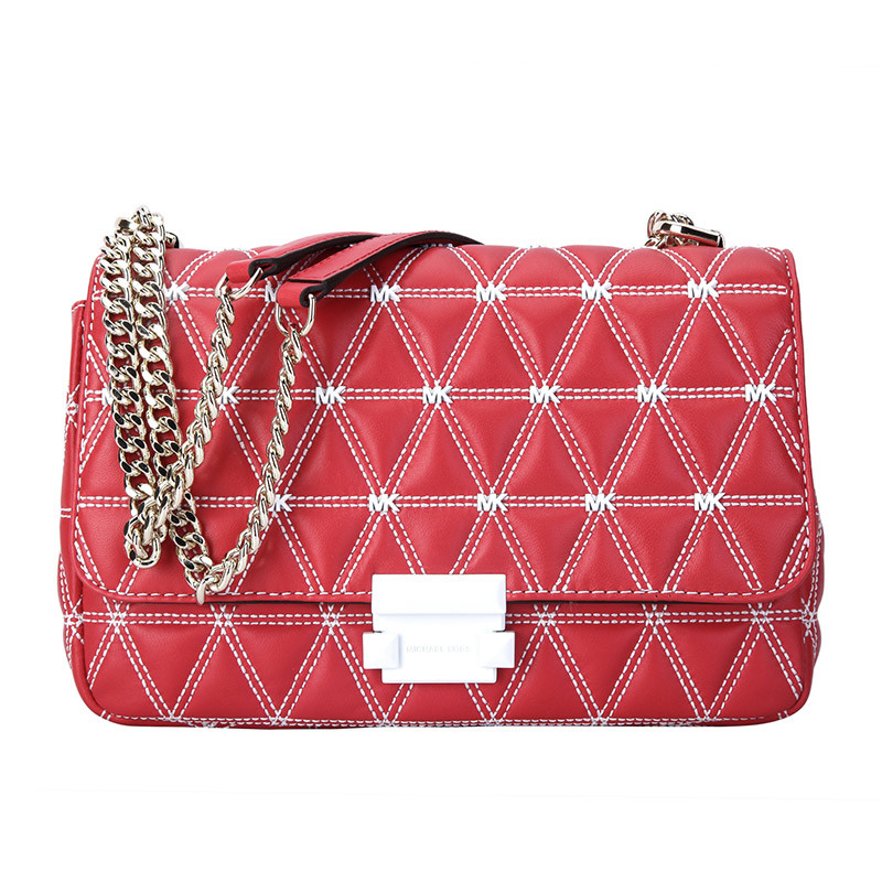 MICHAEL KORS 迈克·科尔斯 MK女包 SLOAN系列皮革女士单肩斜挎包具 红色