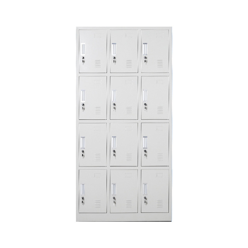 富和美(BNF)透气孔设计12门更衣柜（高1800mm*宽900mm*深390mm) 银色