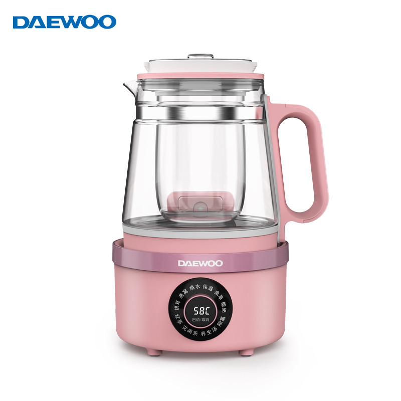 大宇(DAEWOO)液体加热器 YS1 IH智能水壶家用煮茶壶电热水壶 IH加热煮茶器多功能烧水壶 粉红色