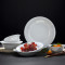 简约日式餐具套装碗盘家用景德镇创意玲珑陶瓷碟筷子组合微波炉用 玉牡丹12头