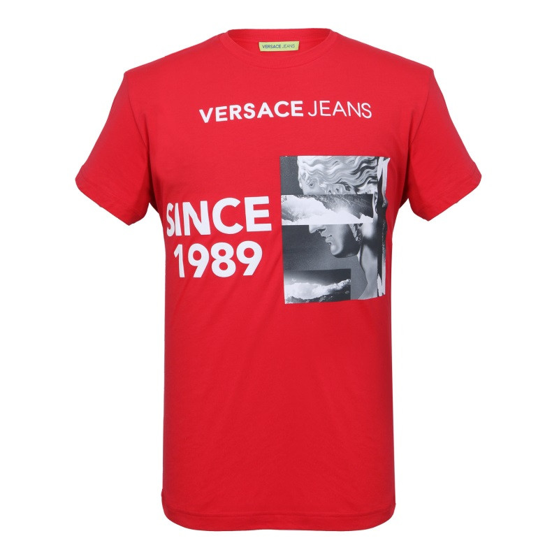 VERSACE JEANS 男士中国红短袖T恤衫 B3GTA72E 36609 514 XXL 红色