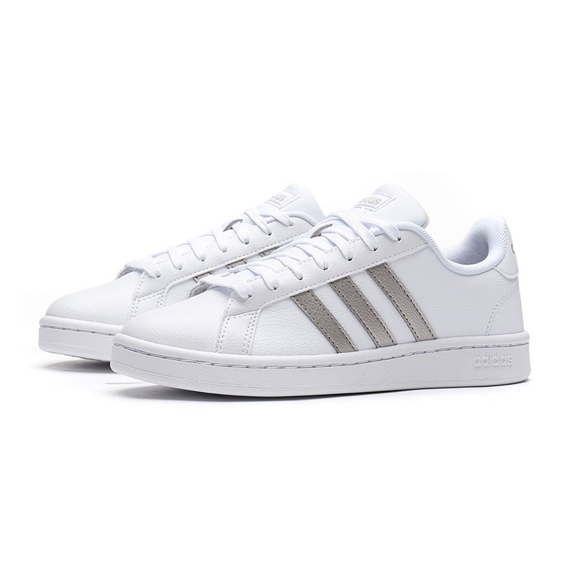 【自营】Adidas阿迪达斯NEO女鞋低帮板鞋运动鞋小白鞋F36485. F36485亮白+大地棕金属 36码