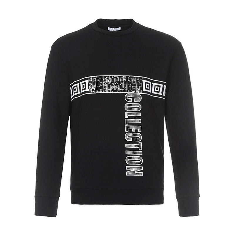 Versace COLLECTION 范思哲 男士棉质卫衣运动衫 V800821Q VJ00583 V7008-黑色 XXL