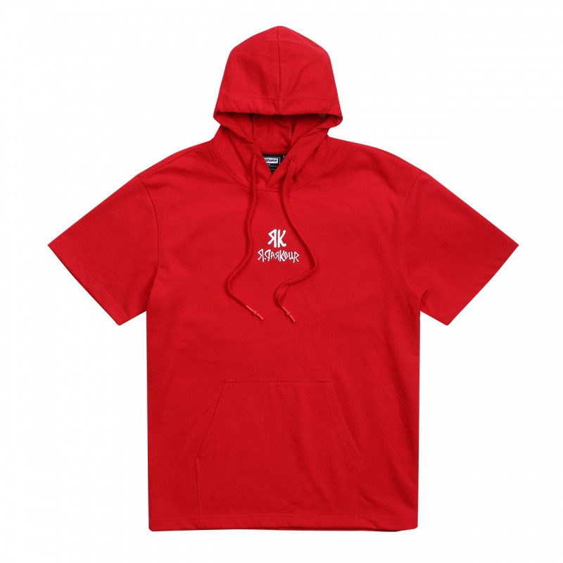 马克华菲潮牌RESHAKE华菲型格男装2019春新款情侣连帽卫衣短袖潮男 170/M 364大红