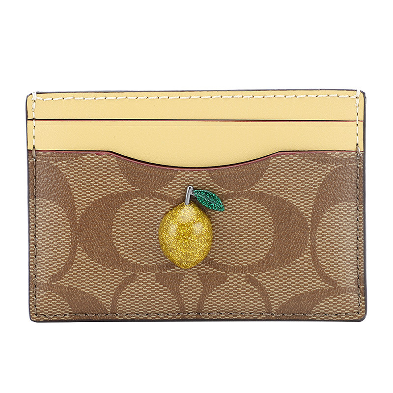 COACH 蔻驰 奢侈品 欧美时尚女士钱包休闲印花人造革卡包卡夹