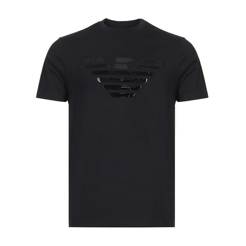 EMPORIO ARMANI 阿玛尼 男士棉质圆领短袖T恤衫 3G1T92 1J00Z 0004-黑色 XXL
