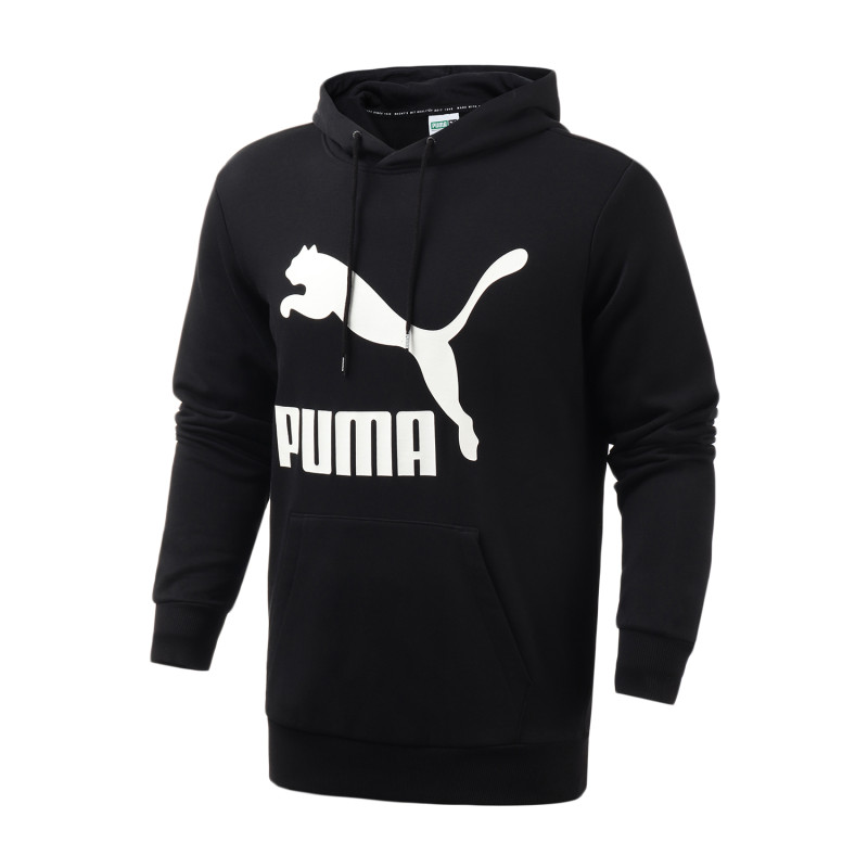 PUMA彪马男装运动服金标连帽休闲套头衫针织卫衣595907 L 59590701黑色