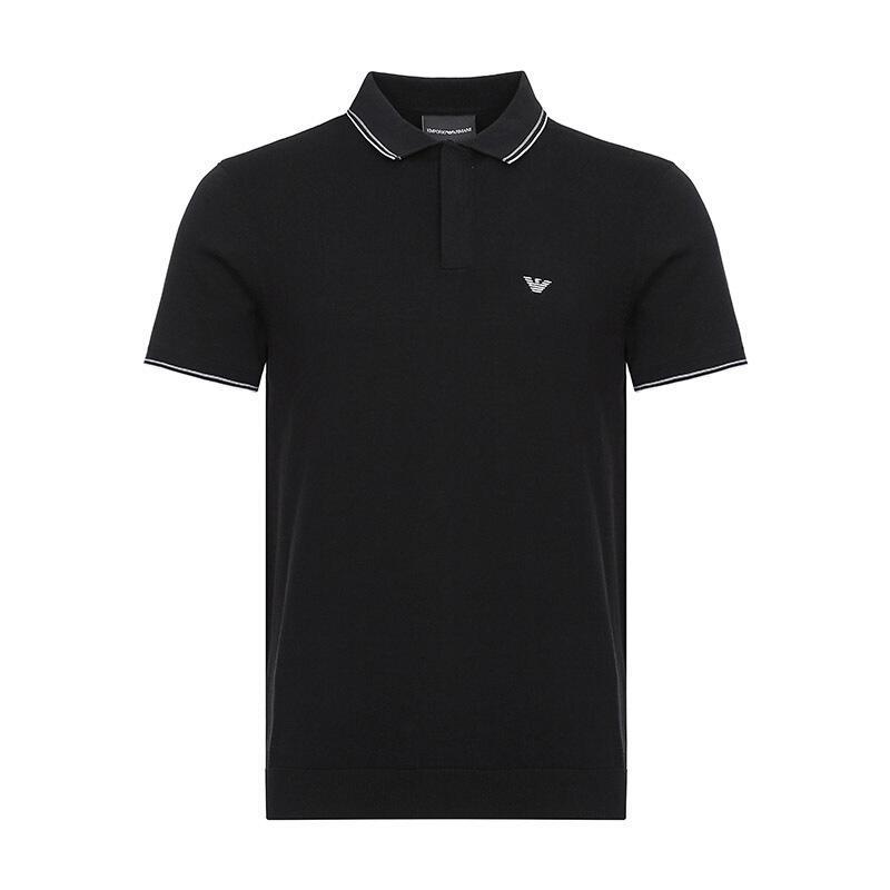 EMPORIO ARMANI 阿玛尼 男款棉质短袖POLO衫 3G1MY4 1MPPZ 0999-黑色 M