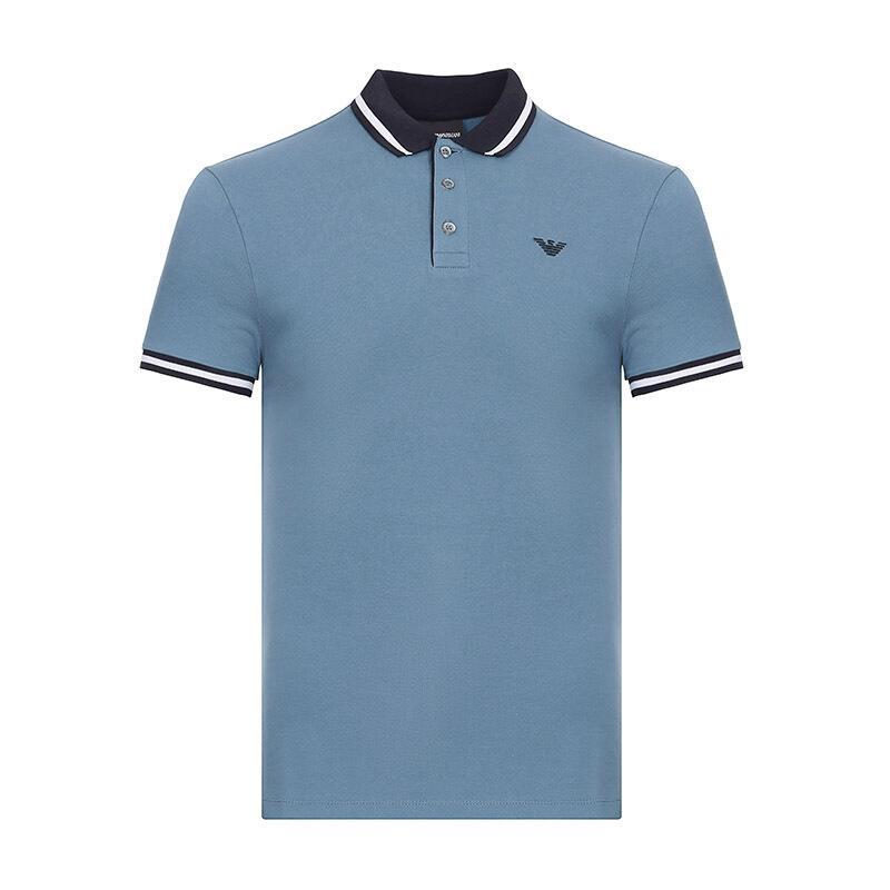EMPORIO ARMANI 阿玛尼 男款棉质短袖POLO衫 3G1F66 1J46Z 0947-浅蓝色 XXL