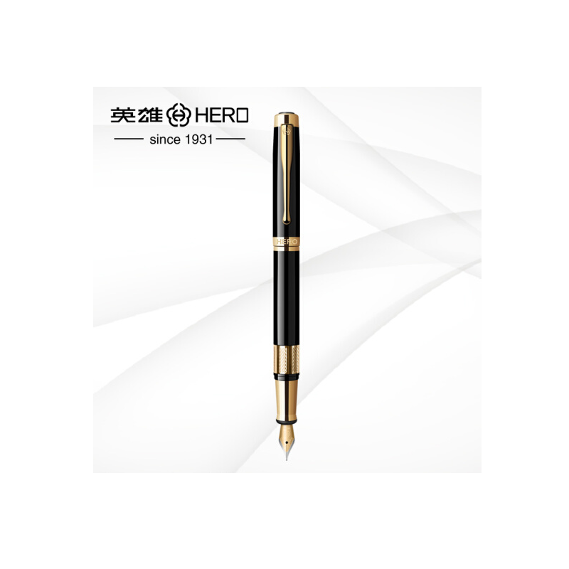 英雄760黑色金夹商务书写练字铱金笔刻字开尖依金笔外壳金属（XJZS) 黑色