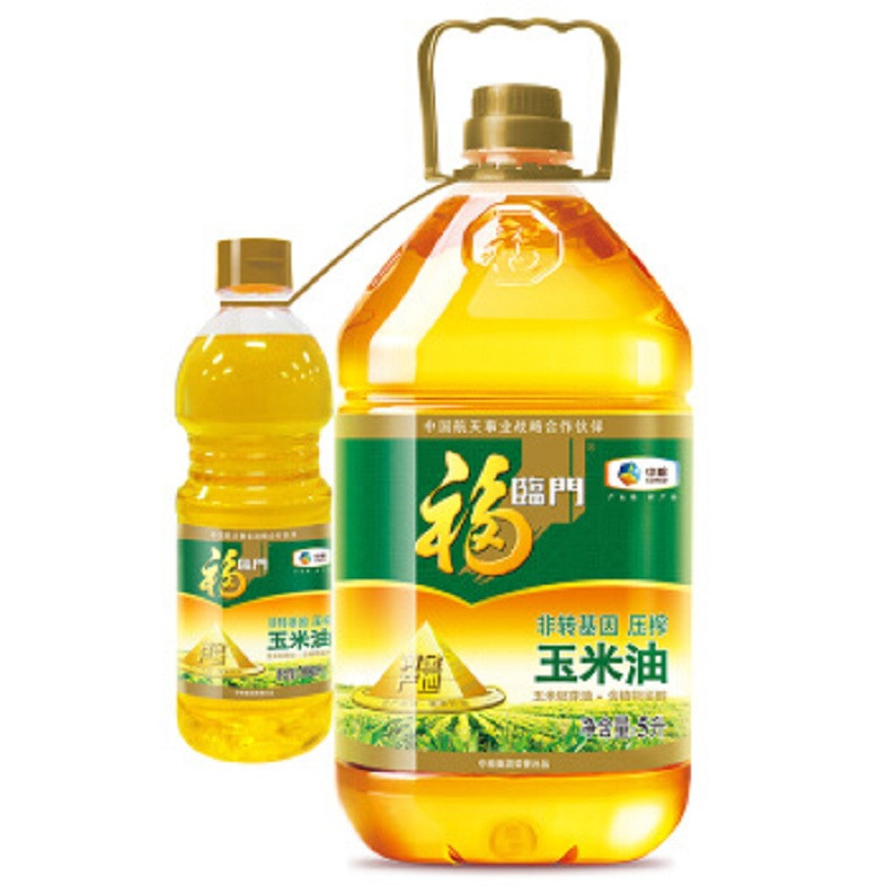 福临门 食用油 非转基因压榨一级黄金产地玉米胚芽油5L加700ML玉米 中粮出品