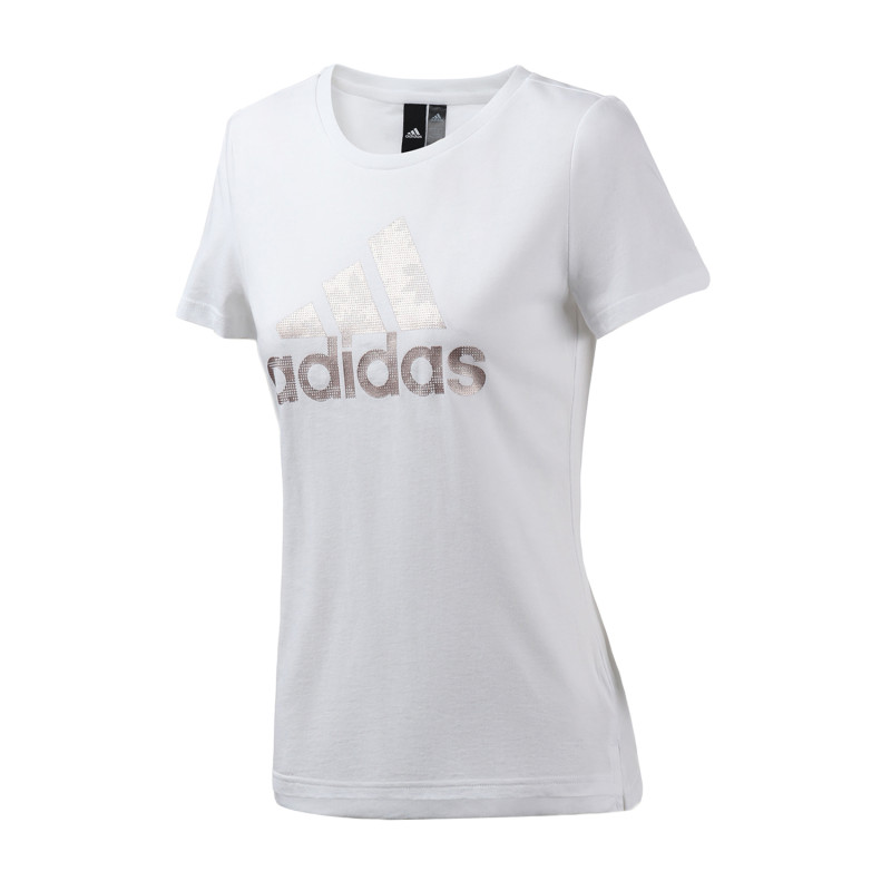 阿迪达斯女服短袖T恤跑步健身运动休闲服装EH3875 L EH3875白色